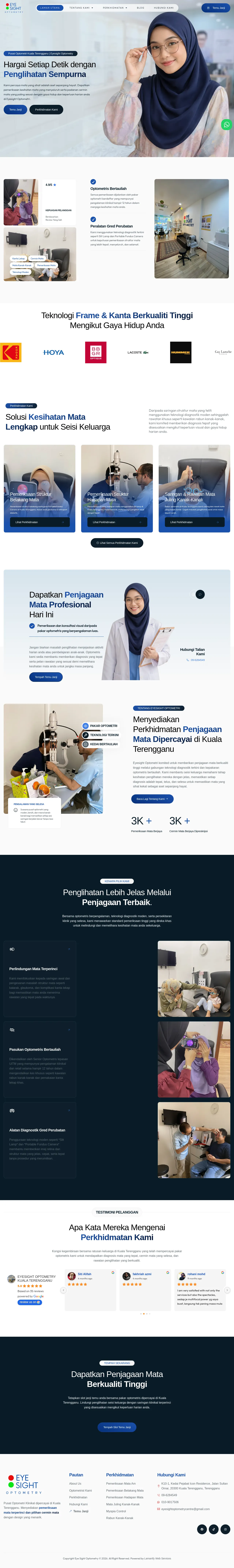 Eyesight Optometry Centre - Full Page Design Preview