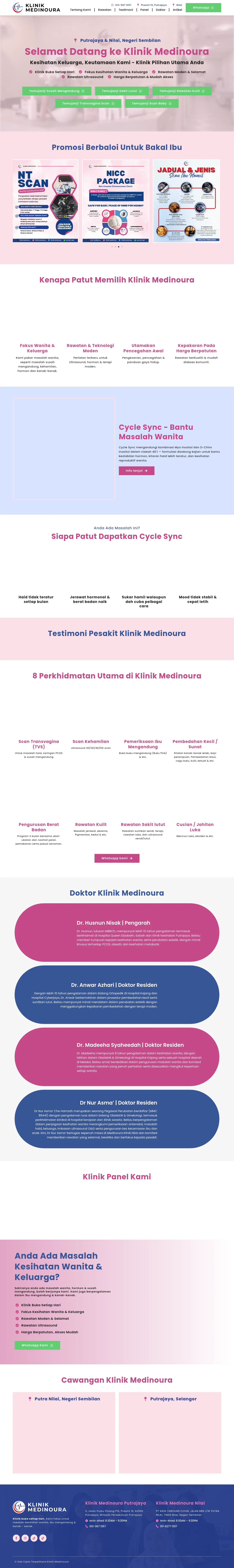 Klinik Medinoura - Full Page Design Preview