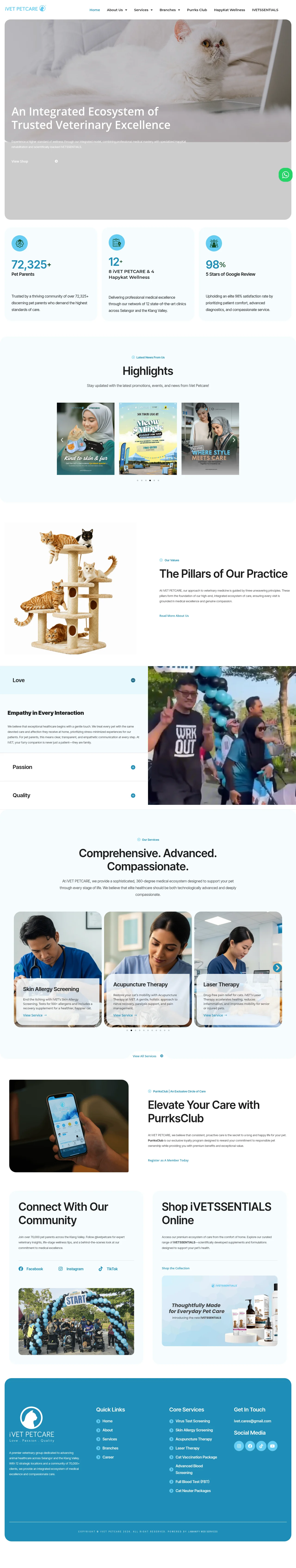 iVet Petcare - Full Page Design Preview