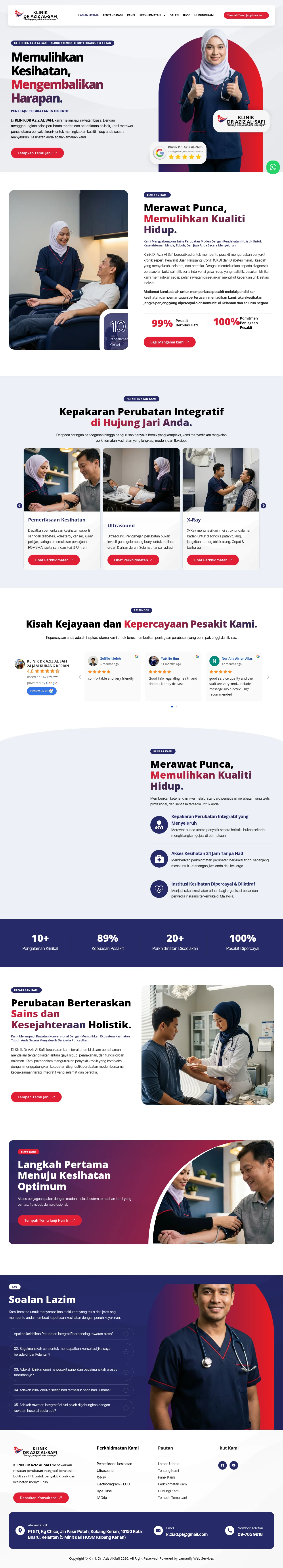 Klinik Dr Aziz Alsafi - Full Page Design Preview