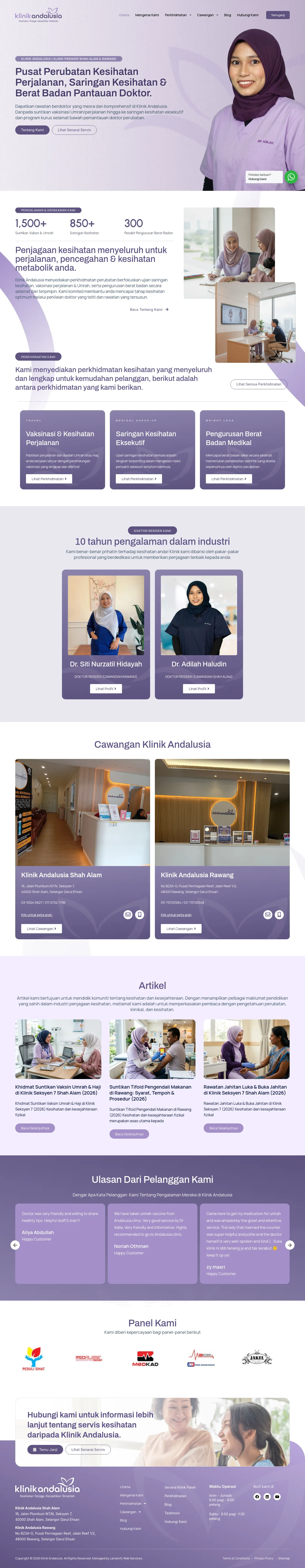 Klinik Andalusia - Full Page Design Preview