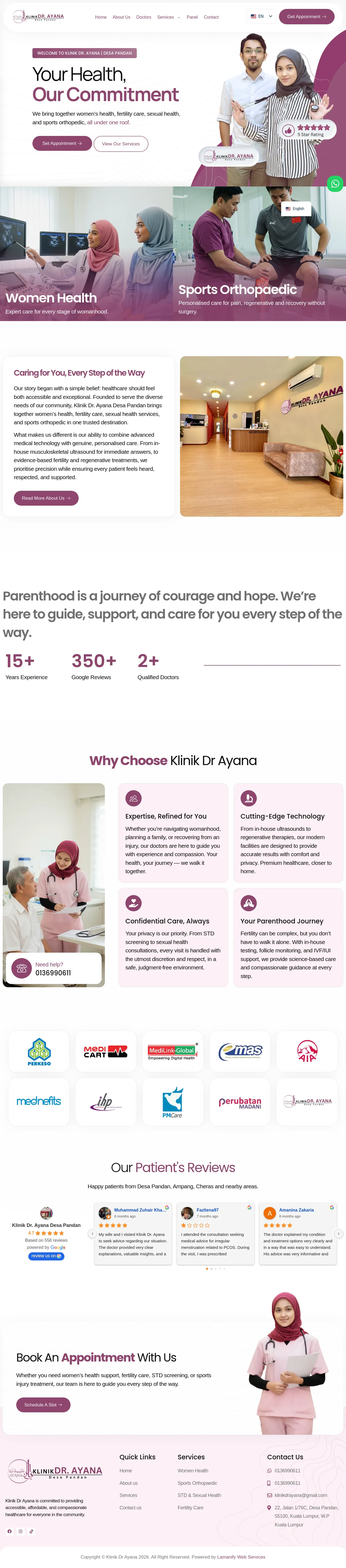 Klinik Dr Ayana - Full Page Design Preview