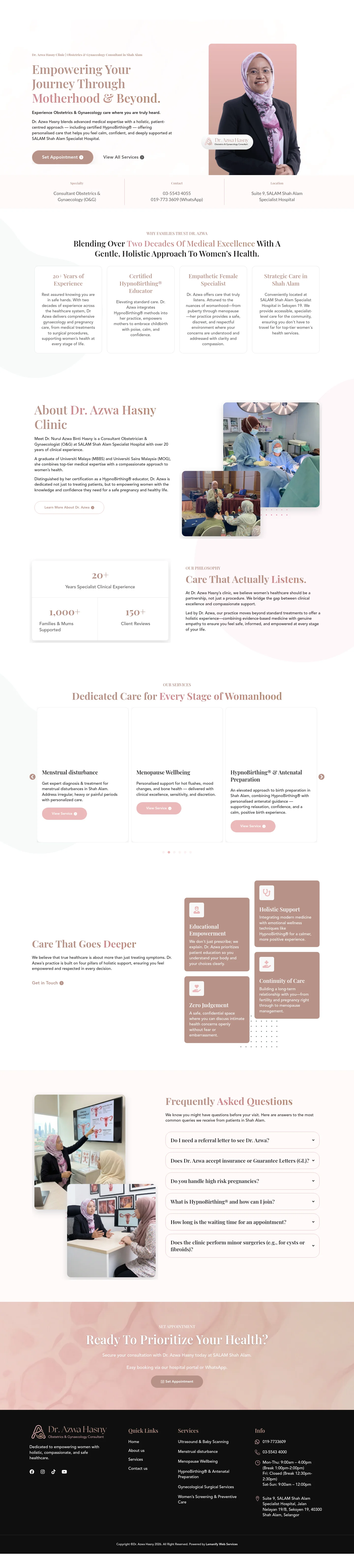 Klinik Pakar Sakit Puan Dr Azwa - Full Page Design Preview