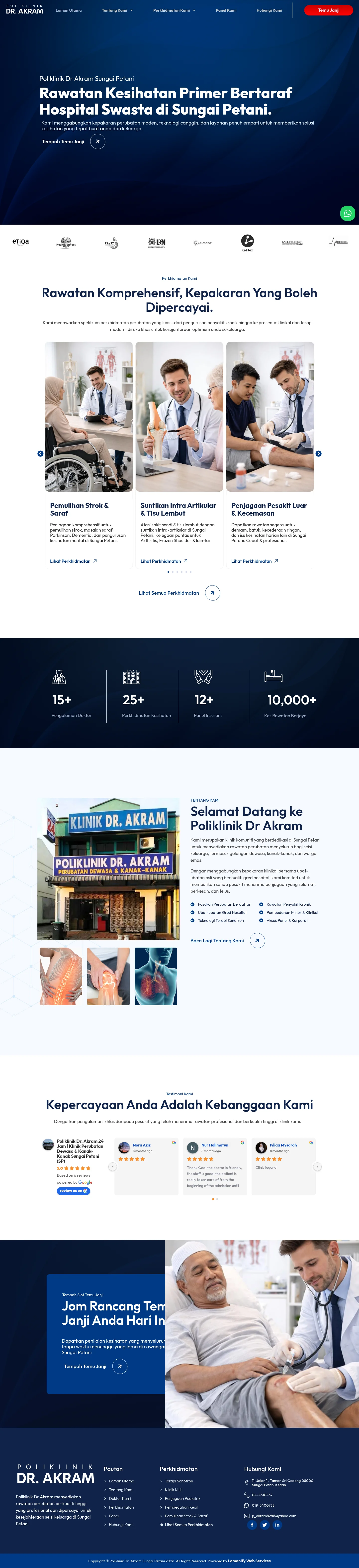 Poliklinik Dr Akram 24 Jam - Full Page Design Preview